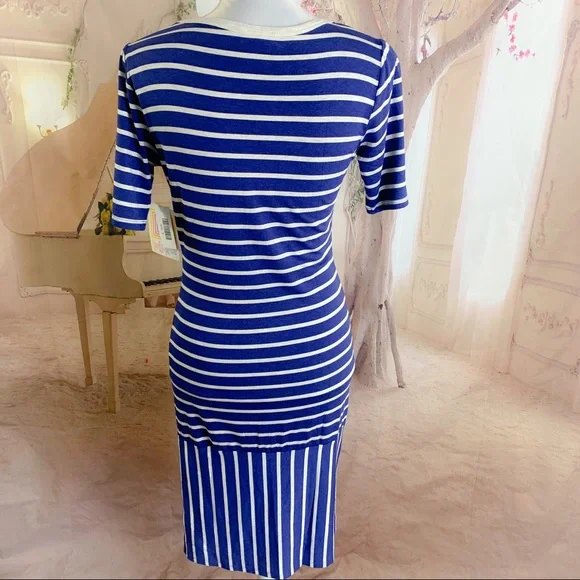 NEW Lularoe Julia blue panel strip dr… - Picture 5 of 7